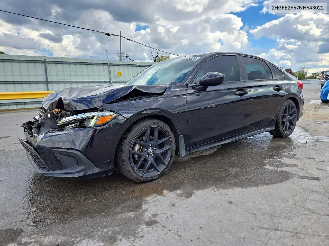 HONDA CIVIC 2022, VIN 2HGFE2F57NH543022