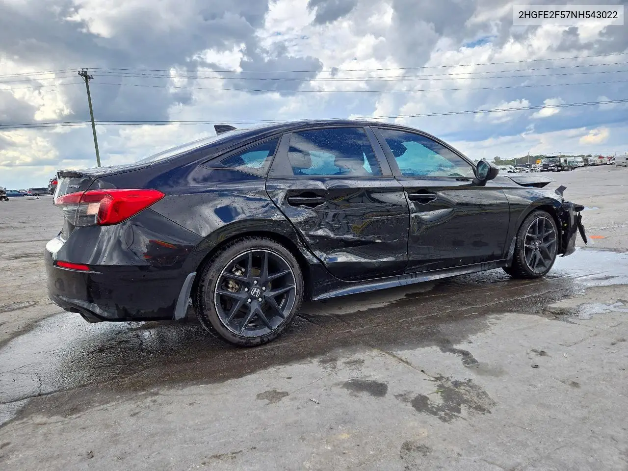 2022 HONDA CIVIC VIN 2HGFE2F57NH543022 — фото 3