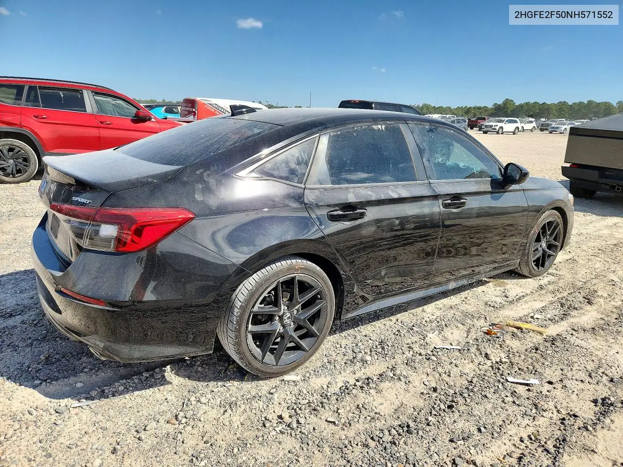 2022 HONDA CIVIC VIN 2HGFE2F50NH571552 — фото 3