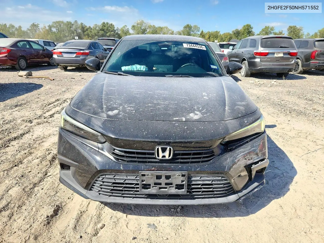 2022 HONDA CIVIC VIN 2HGFE2F50NH571552 — фото 5