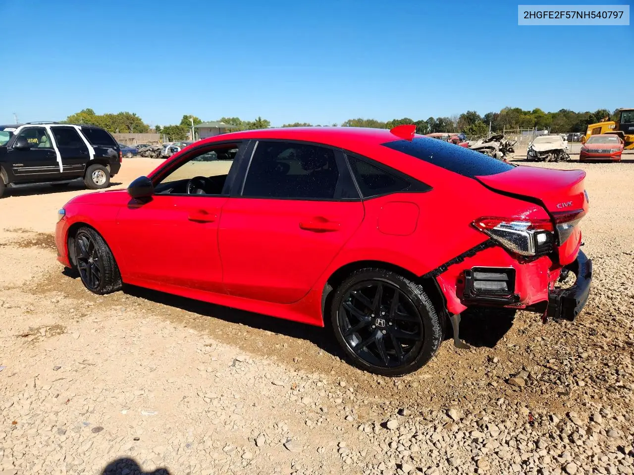 2022 HONDA CIVIC VIN 2HGFE2F57NH540797 — фото 2