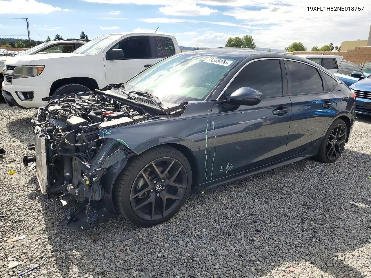 HONDA CIVIC 2022, VIN 19XFL1H82NE018757