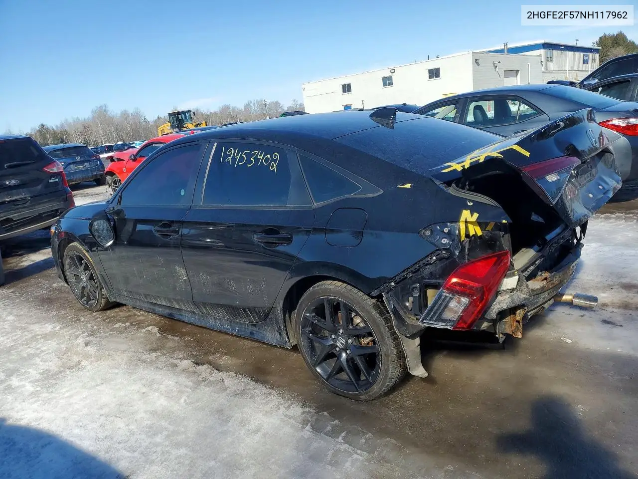 2022 HONDA CIVIC VIN 2HGFE2F57NH117962 — фото 2