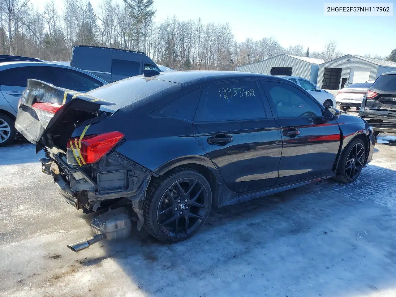2022 HONDA CIVIC VIN 2HGFE2F57NH117962 — фото 3