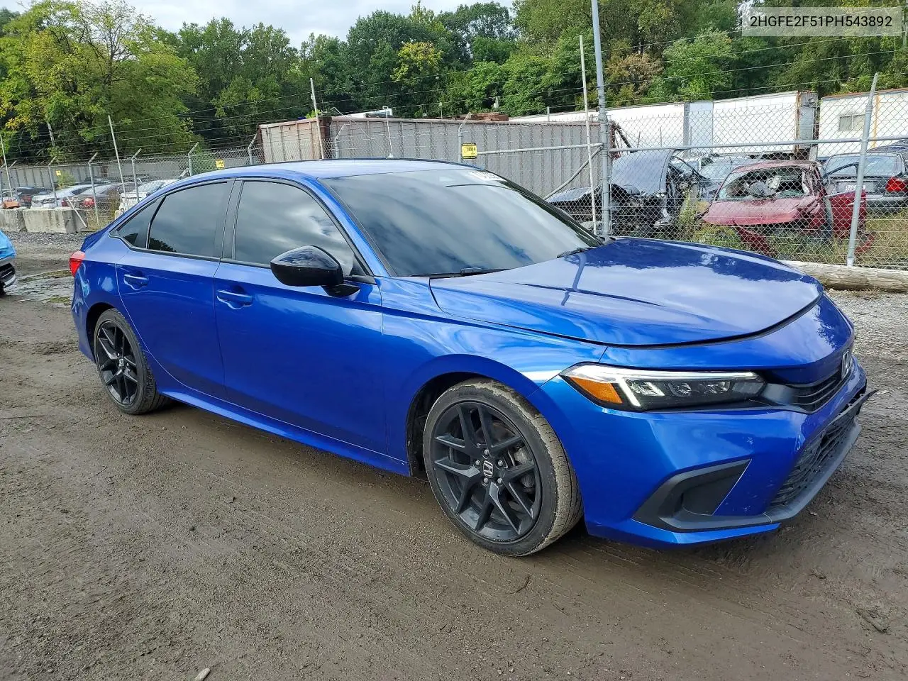 2023 HONDA CIVIC VIN 2HGFE2F51PH543892 — фото 4