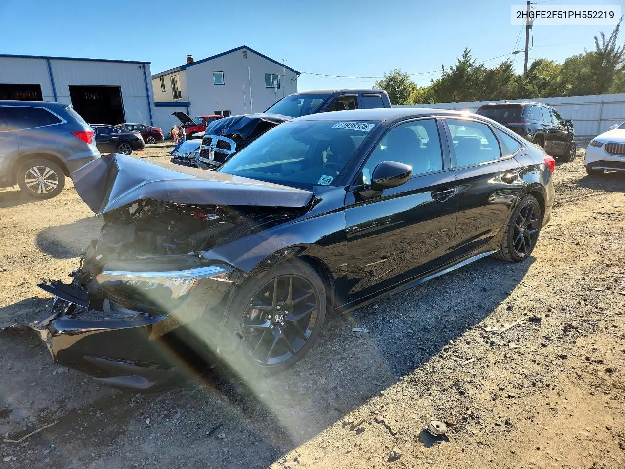 HONDA CIVIC 2023, VIN 2HGFE2F51PH552219