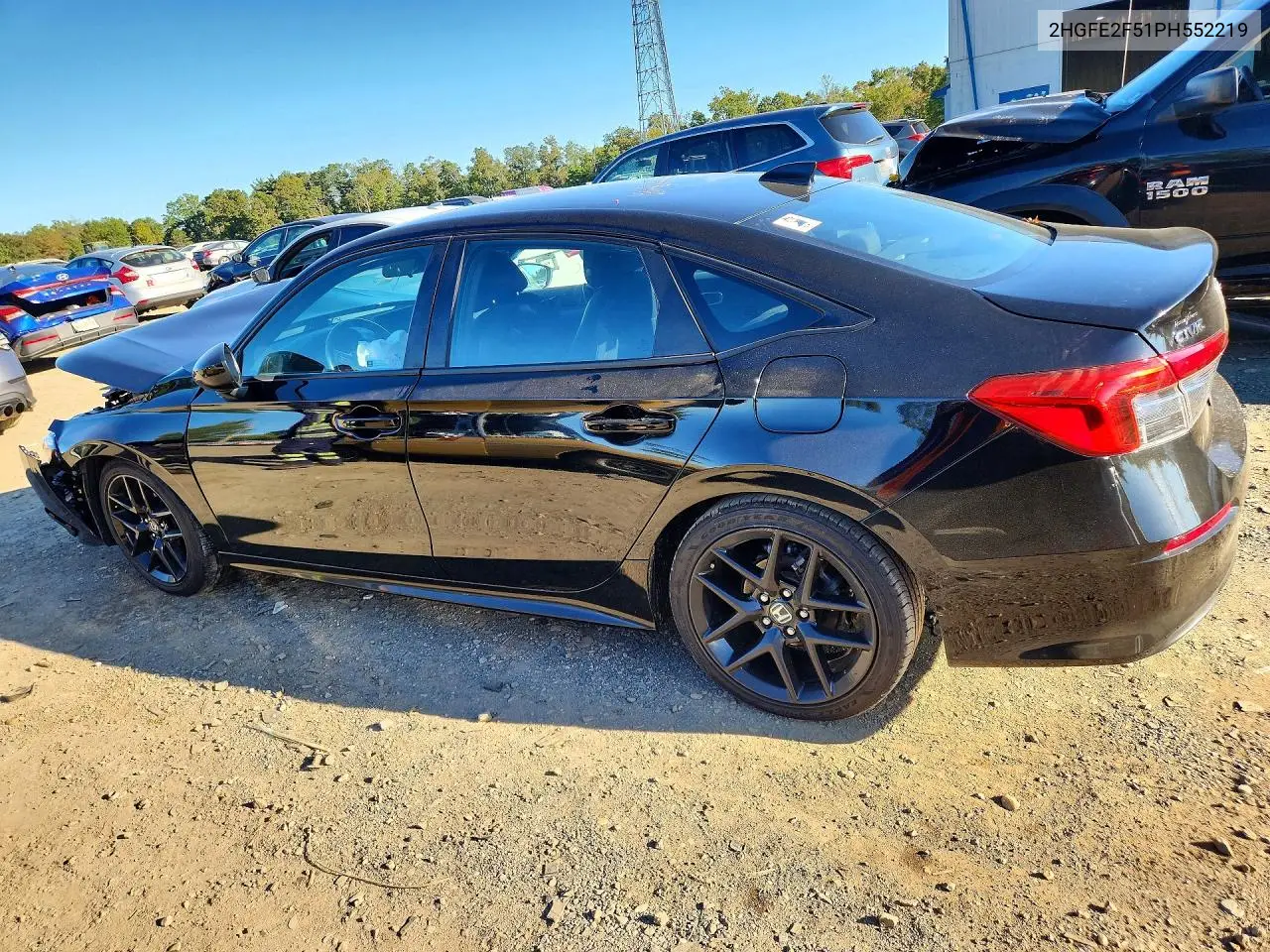 2023 HONDA CIVIC VIN 2HGFE2F51PH552219 — фото 2