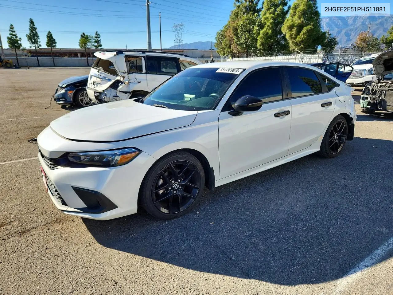 HONDA CIVIC 2023, VIN 2HGFE2F51PH511881
