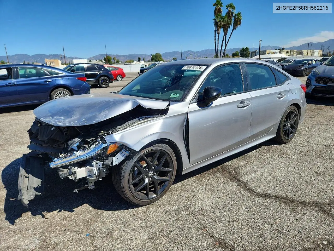 HONDA CIVIC 2024, VIN 2HGFE2F58RH562216