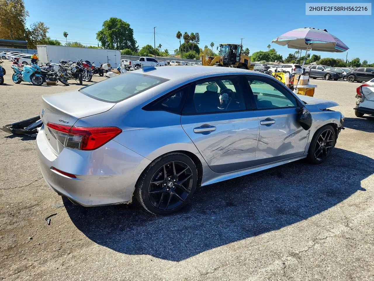 2024 HONDA CIVIC VIN 2HGFE2F58RH562216 — фото 3