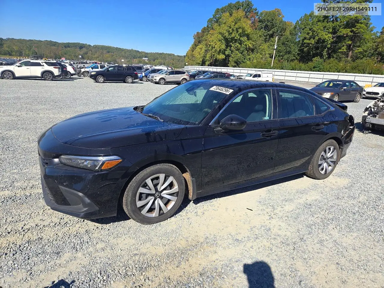 HONDA CIVIC 2024, VIN 2HGFE2F29RH549111