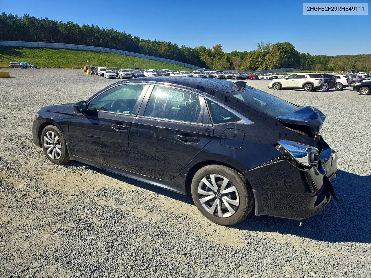 2024 HONDA CIVIC VIN 2HGFE2F29RH549111 — фото 2