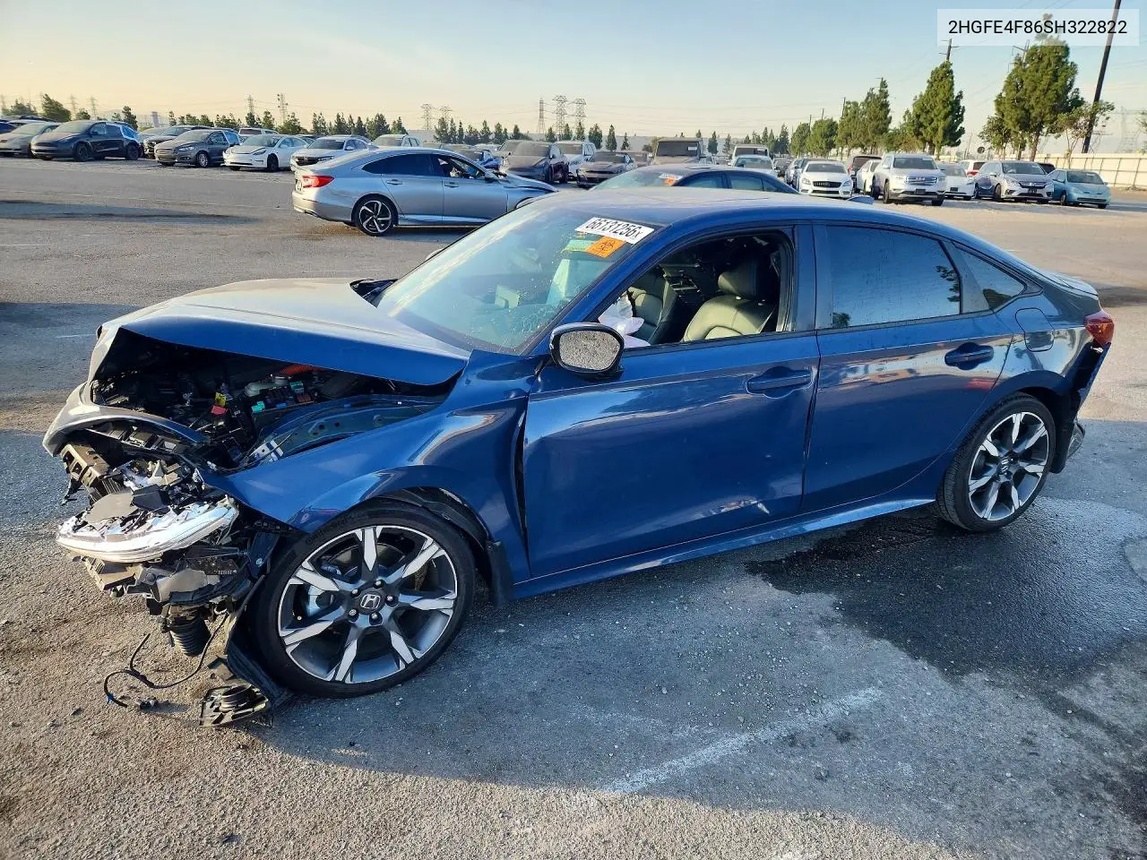 HONDA CIVIC 2025, VIN 2HGFE4F86SH322822
