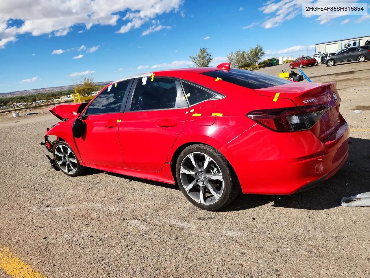 2025 HONDA CIVIC VIN 2HGFE4F86SH315854 — фото 2