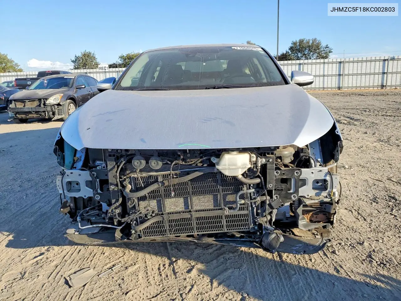 2019 HONDA CLARITY VIN JHMZC5F18KC002803 — фото 5