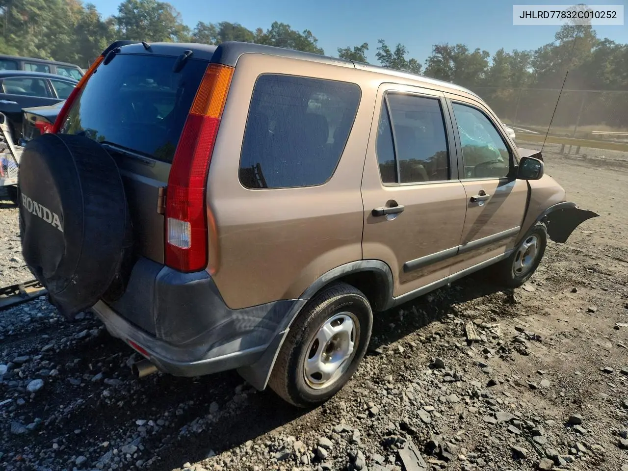 2002 HONDA CR-V VIN JHLRD77832C010252 — фото 3