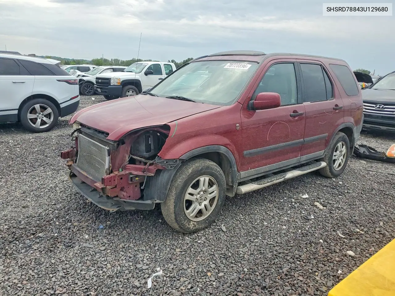 HONDA CR-V 2003, VIN SHSRD78843U129680