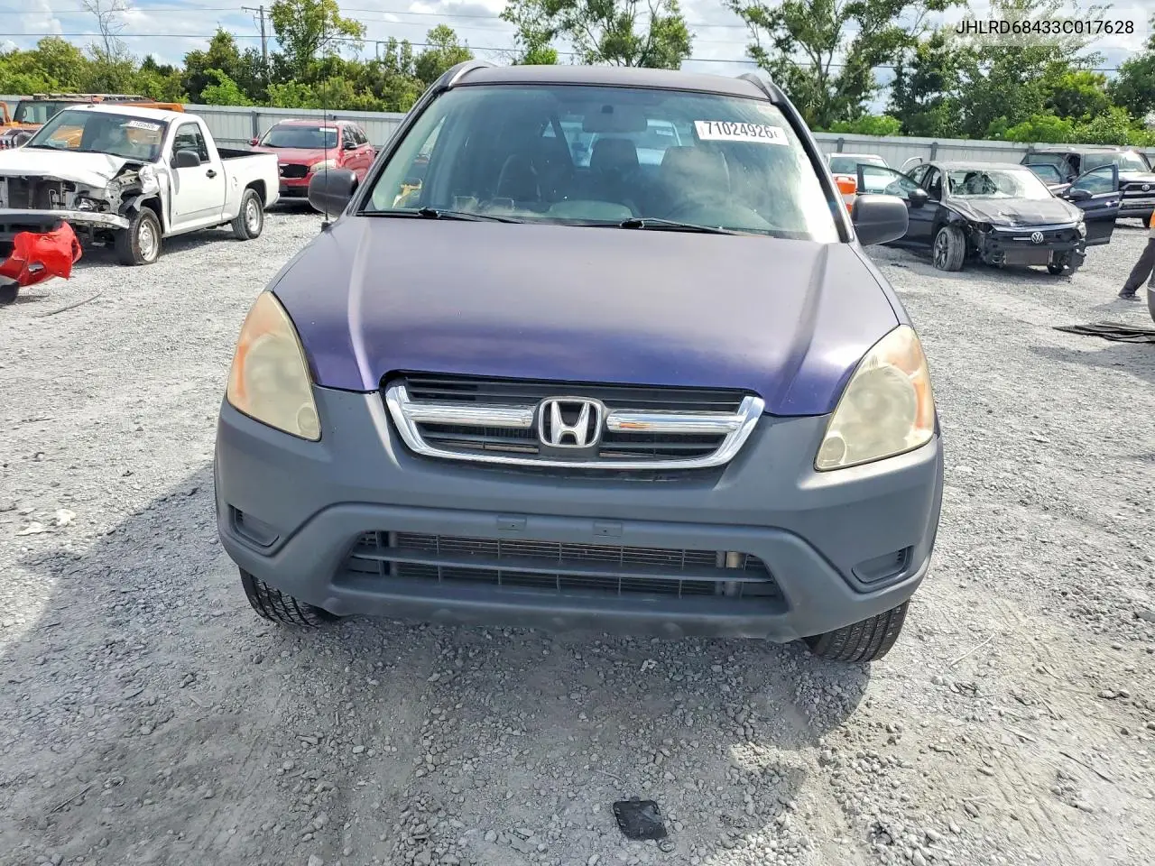 2003 HONDA CR-V VIN JHLRD68433C017628 — фото 5