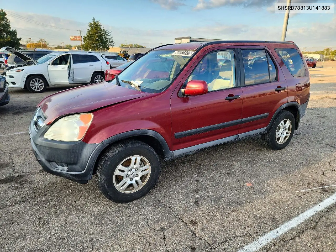 HONDA CR-V 2003, VIN SHSRD78813U141883