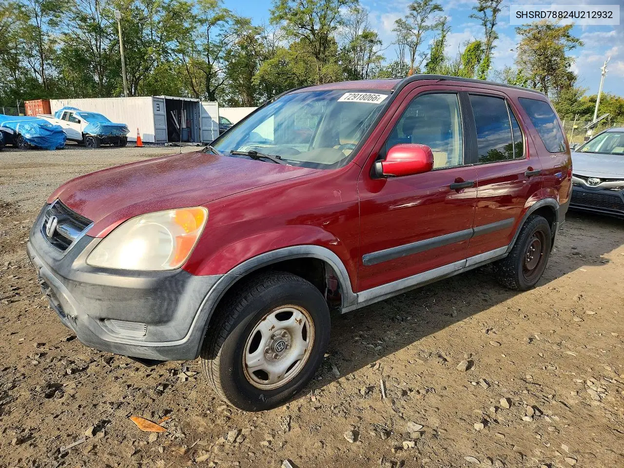 HONDA CR-V 2004, VIN SHSRD78824U212932