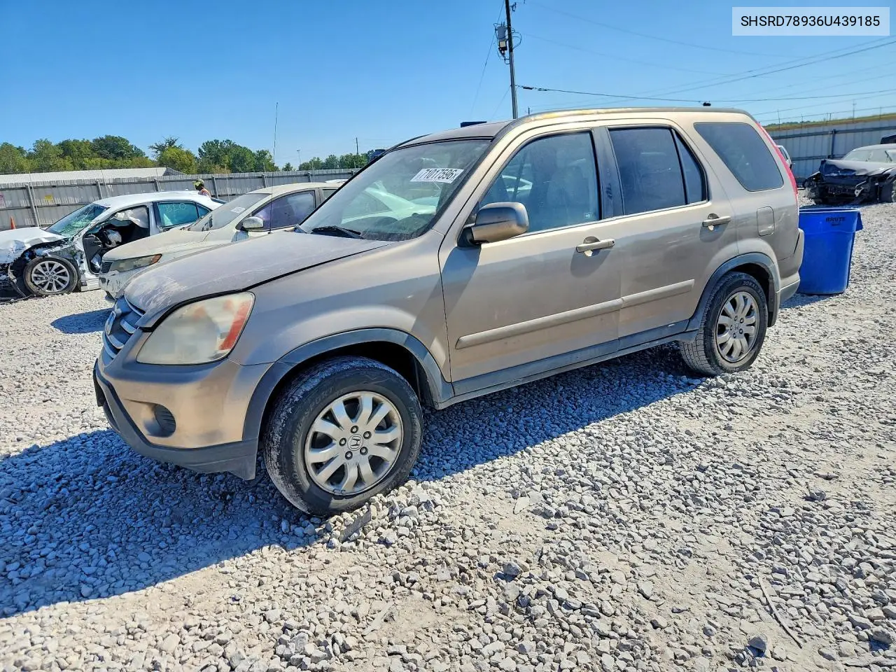 HONDA CR-V 2006, VIN SHSRD78936U439185