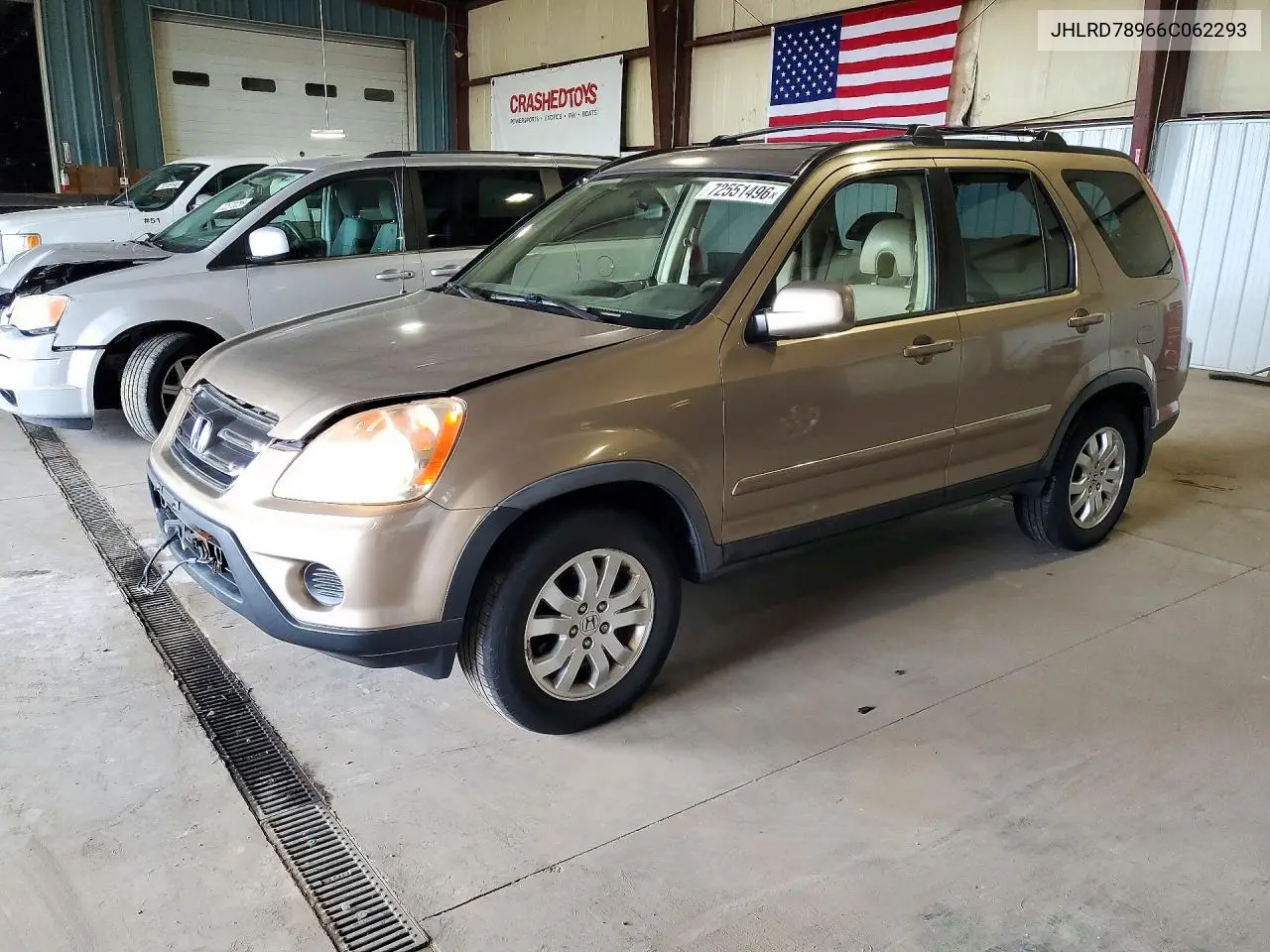 HONDA CR-V 2006, VIN JHLRD78966C062293