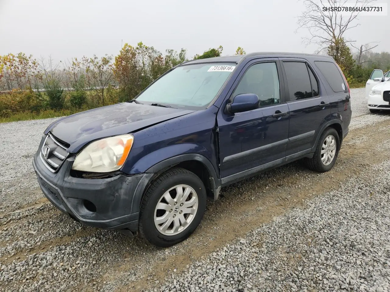 HONDA CR-V 2006, VIN SHSRD78866U437731