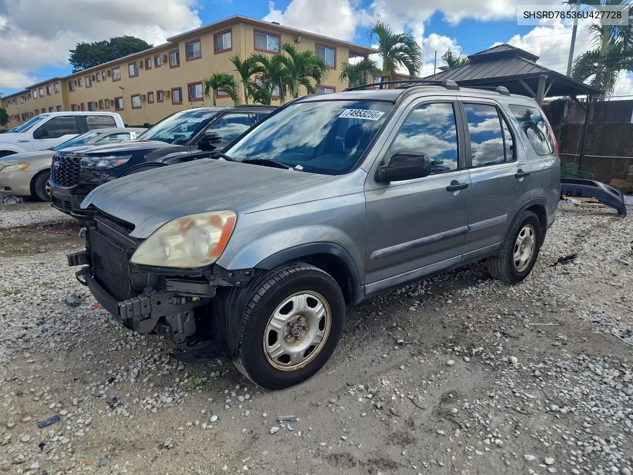 HONDA CR-V 2006, VIN SHSRD78536U427728