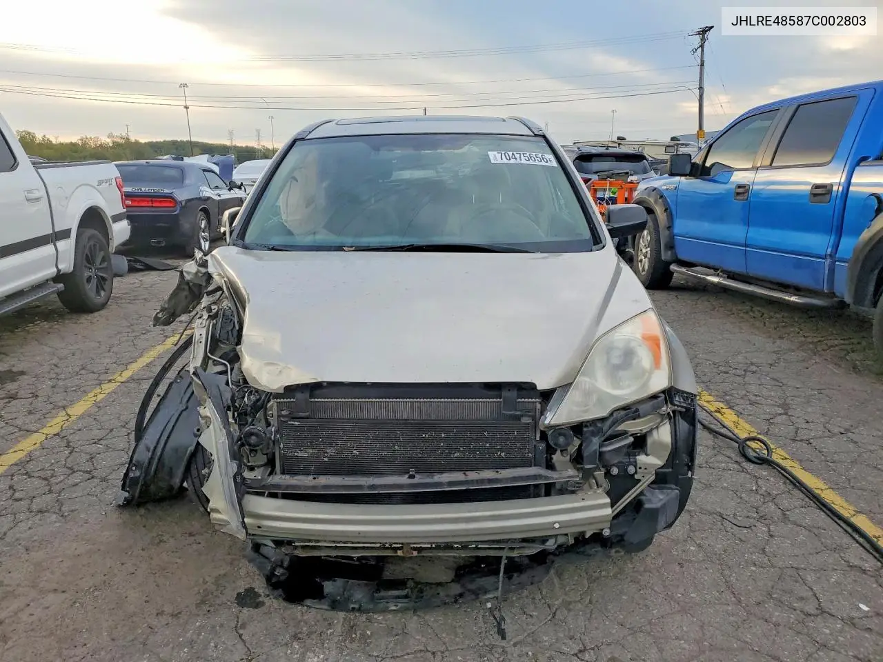 2007 HONDA CR-V VIN JHLRE48587C002803 — фото 5