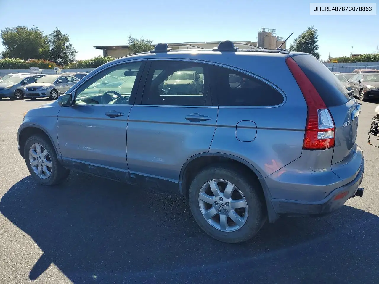 2007 HONDA CR-V VIN JHLRE48787C078863 — фото 2
