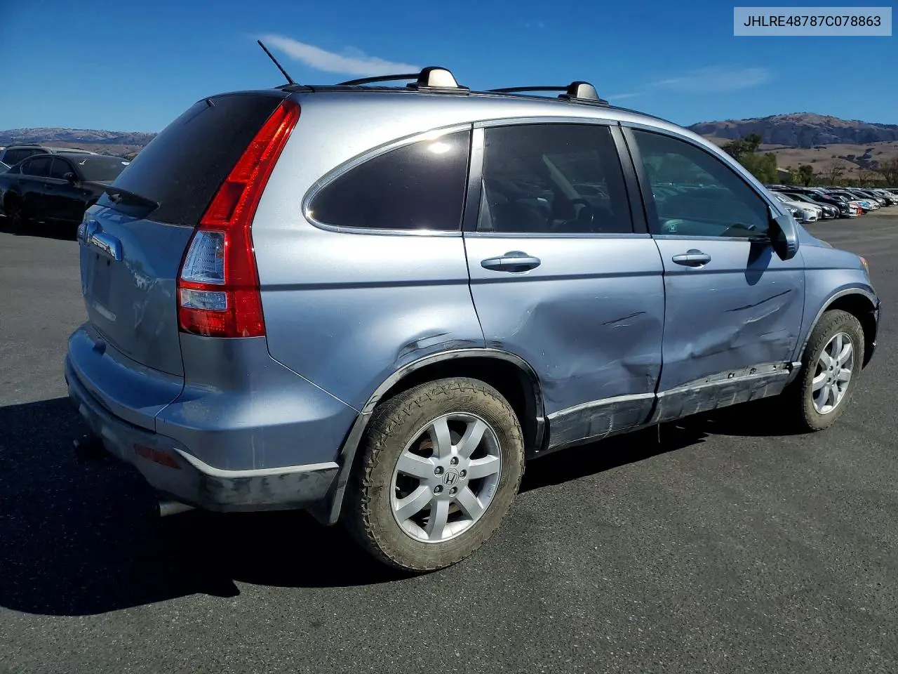 2007 HONDA CR-V VIN JHLRE48787C078863 — фото 3