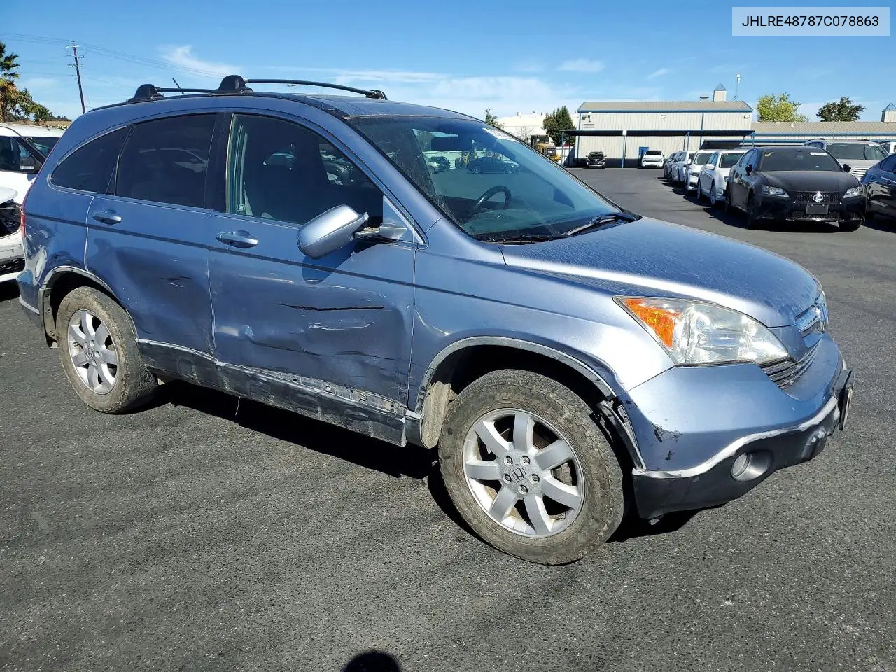 2007 HONDA CR-V VIN JHLRE48787C078863 — фото 4