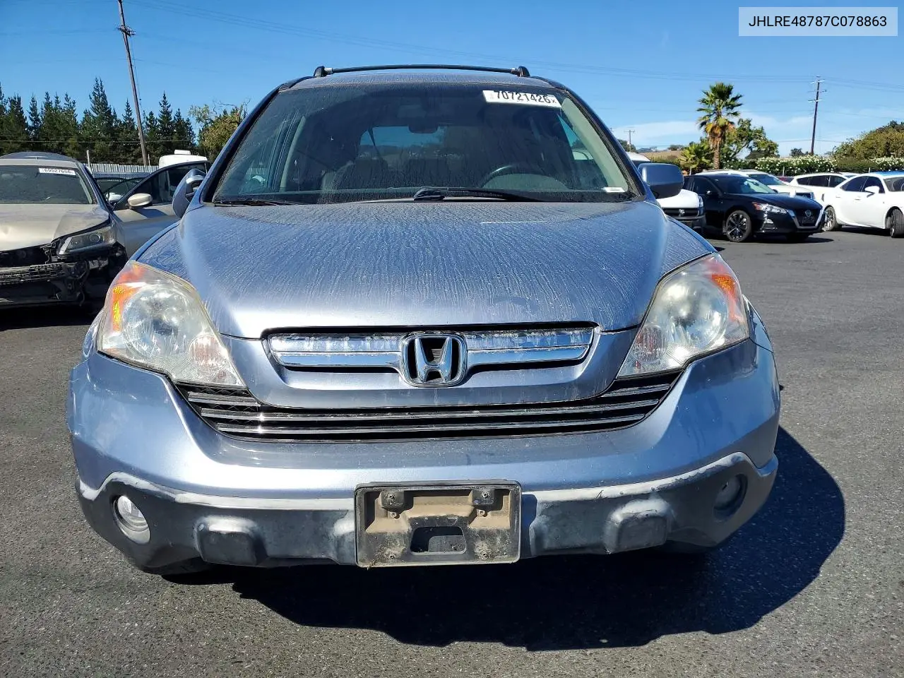 2007 HONDA CR-V VIN JHLRE48787C078863 — фото 5