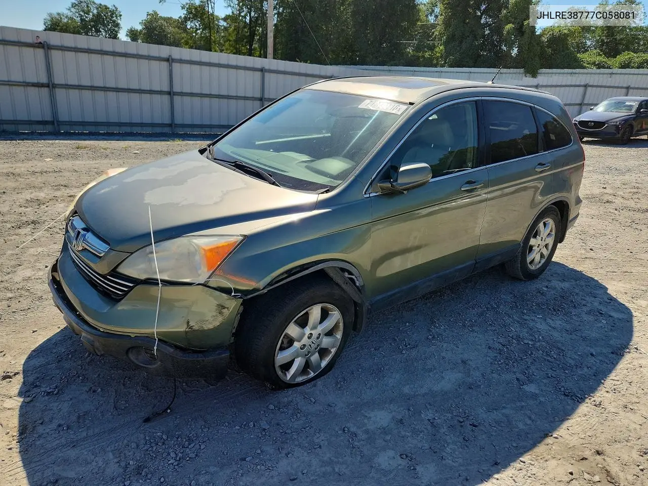 HONDA CR-V 2007, VIN JHLRE38777C058081