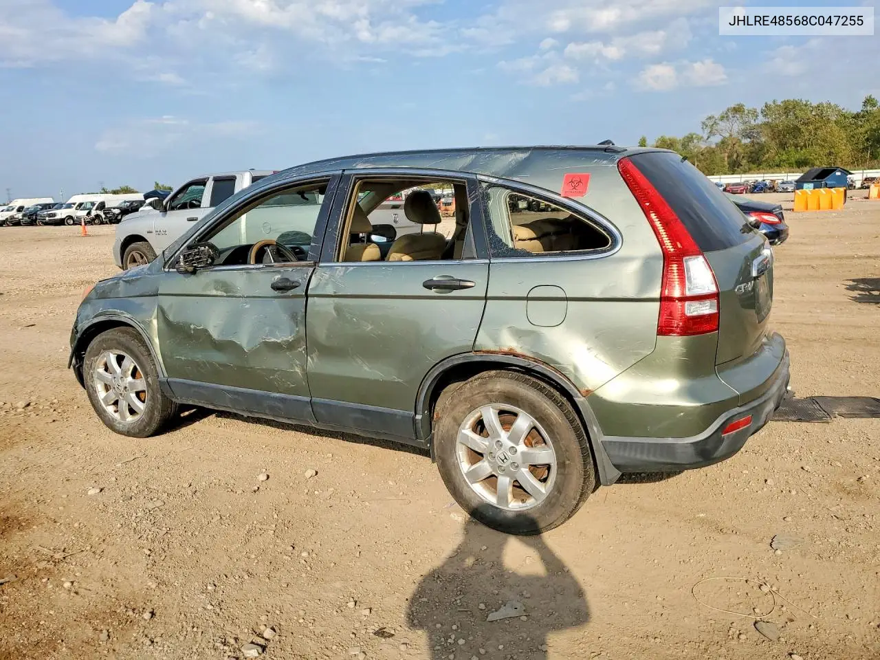 2008 HONDA CR-V VIN JHLRE48568C047255 — фото 2