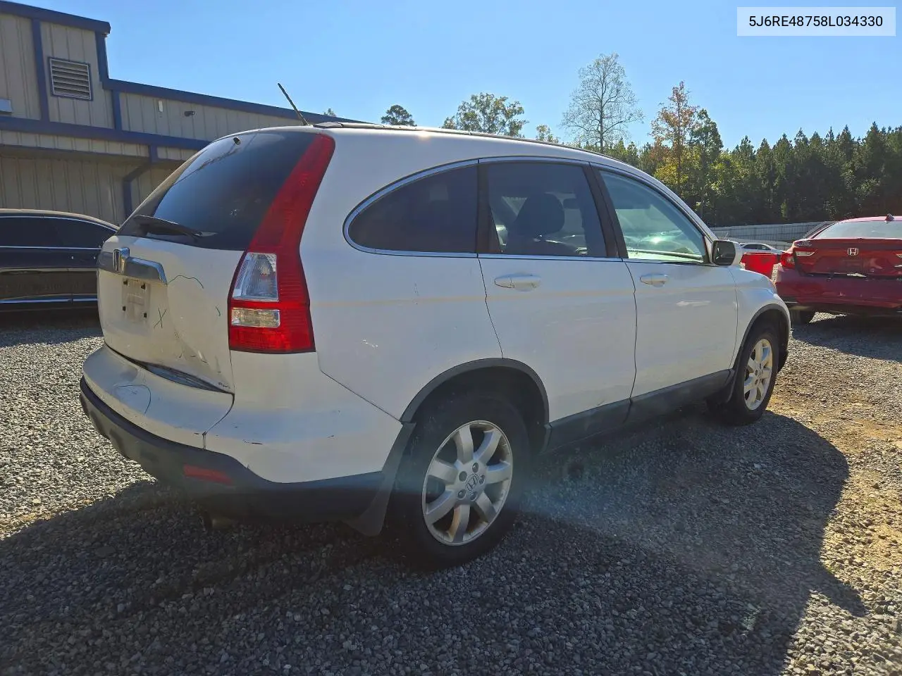 2008 HONDA CR-V VIN 5J6RE48758L034330 — фото 3