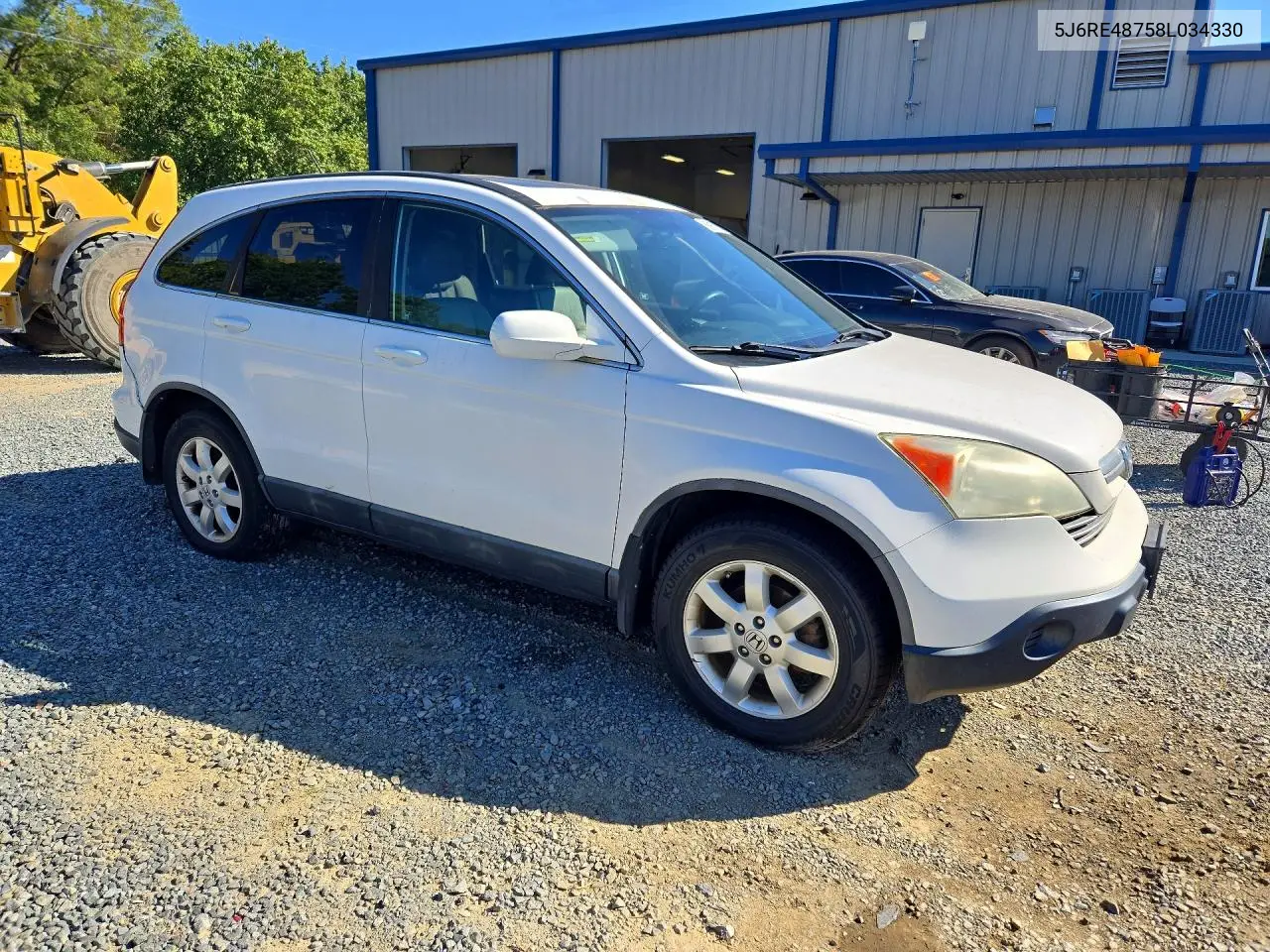 2008 HONDA CR-V VIN 5J6RE48758L034330 — фото 4