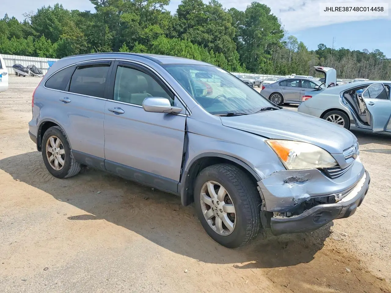 2008 HONDA CR-V VIN JHLRE38748C014458 — фото 4