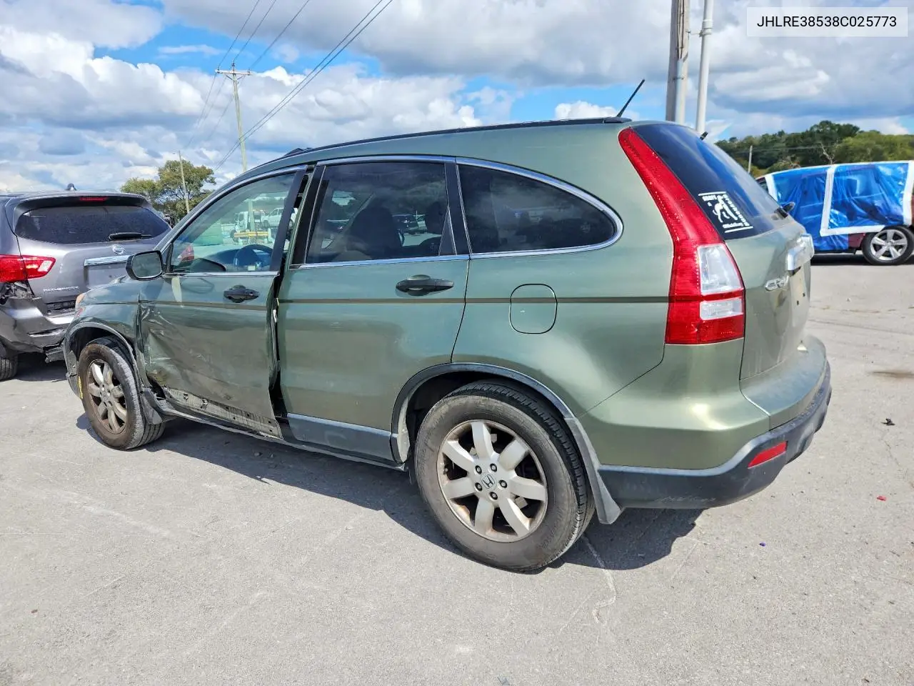 2008 HONDA CR-V VIN JHLRE38538C025773 — фото 2