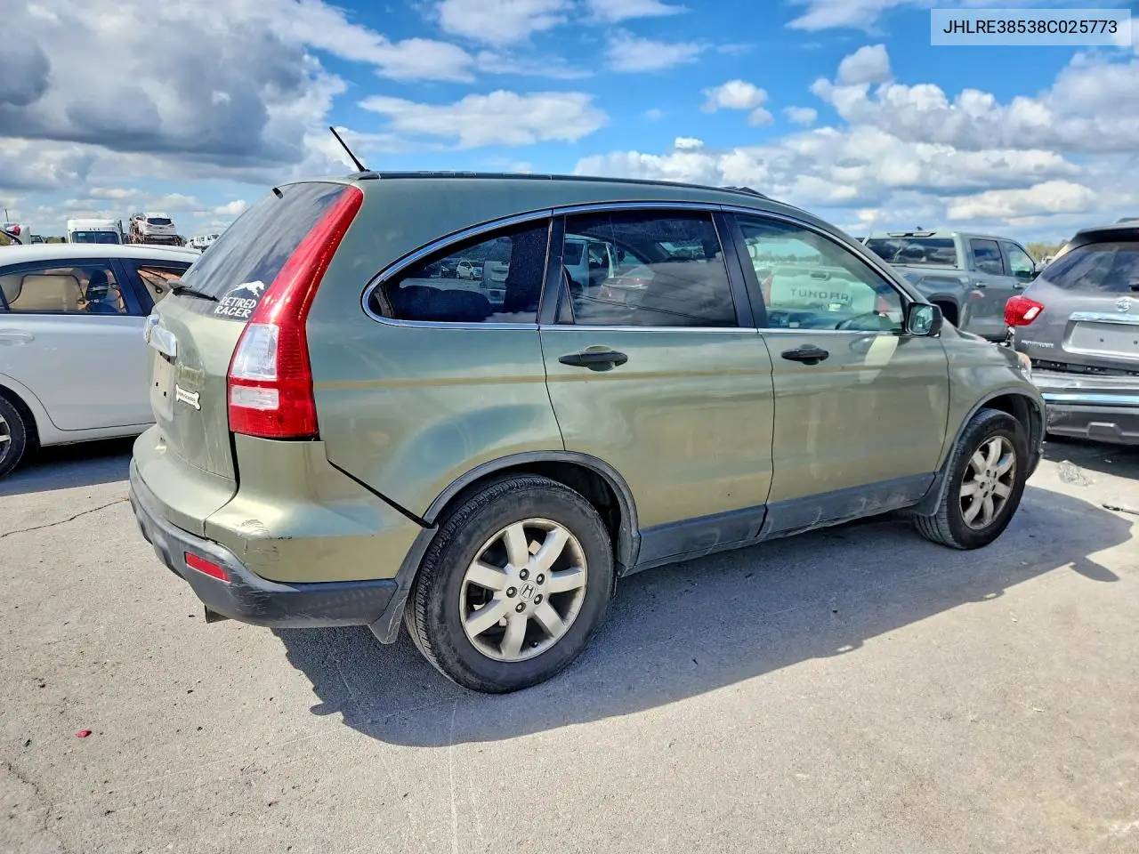 2008 HONDA CR-V VIN JHLRE38538C025773 — фото 3