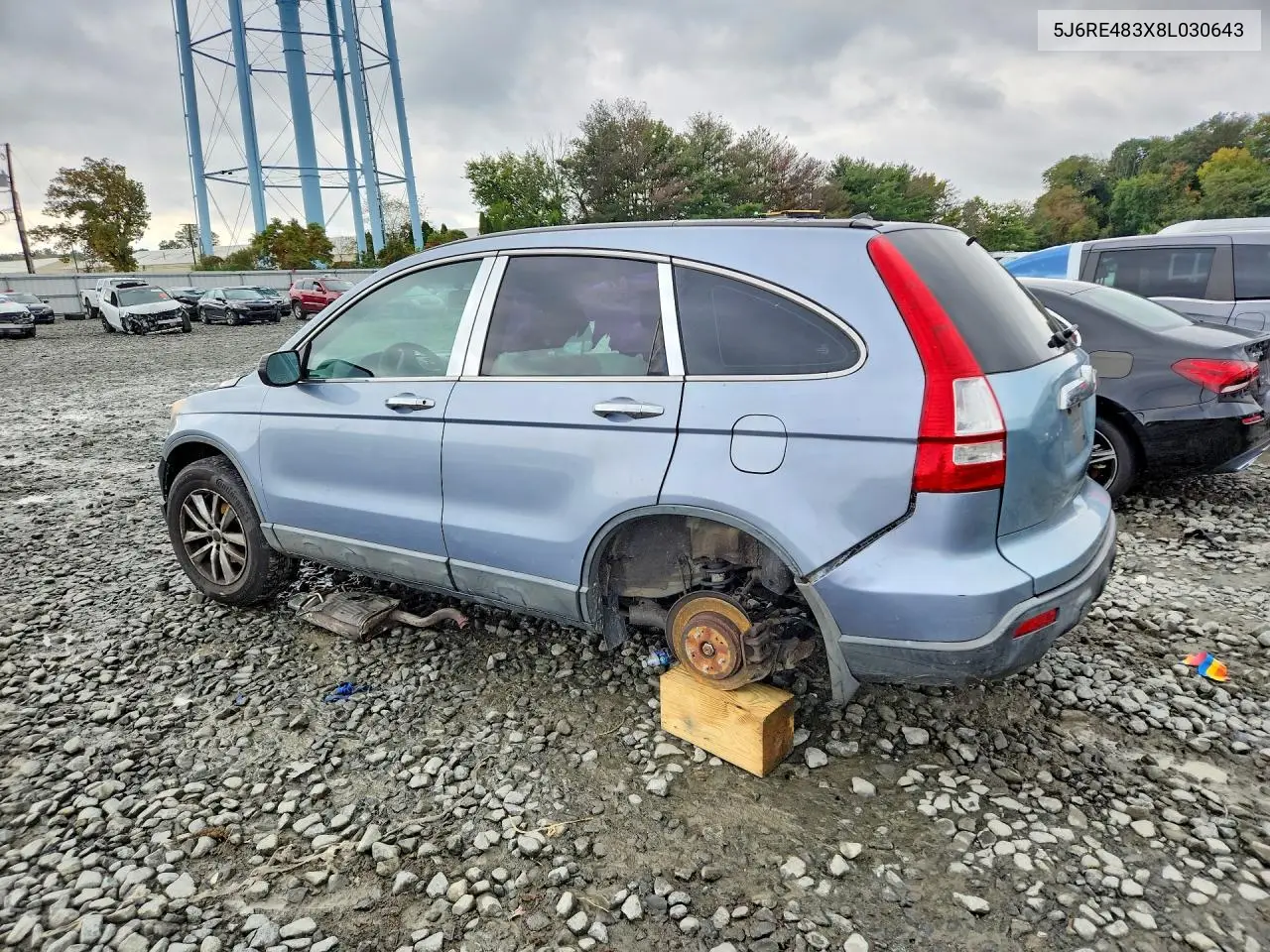 2008 HONDA CR-V VIN 5J6RE483X8L030643 — фото 2