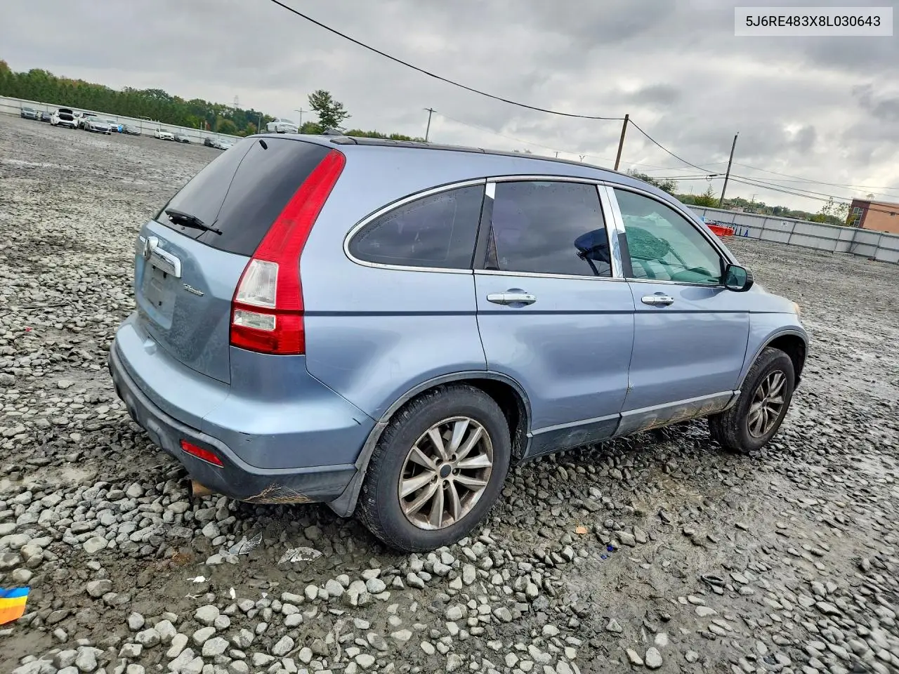 2008 HONDA CR-V VIN 5J6RE483X8L030643 — фото 3