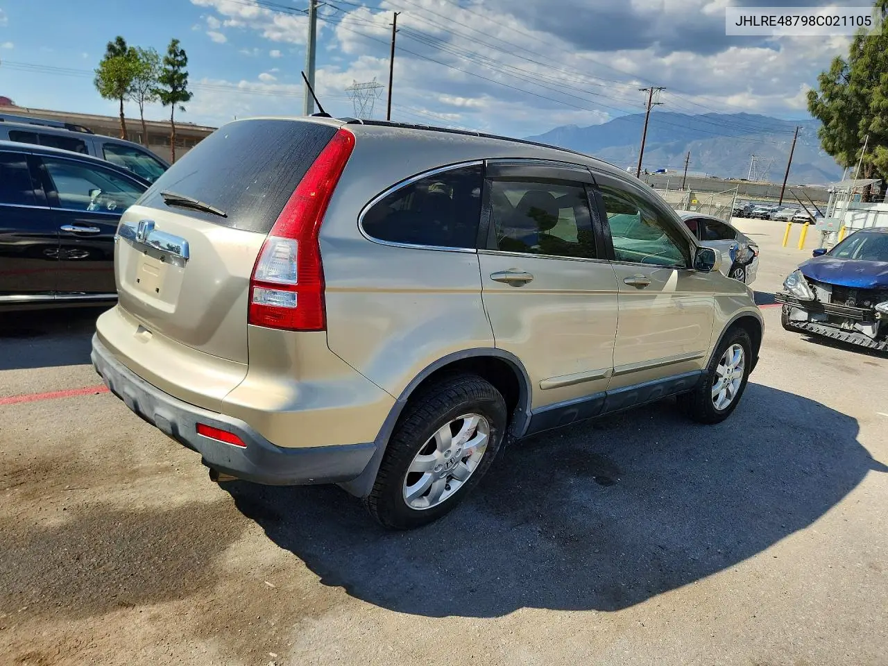 2008 HONDA CR-V VIN JHLRE48798C021105 — фото 3