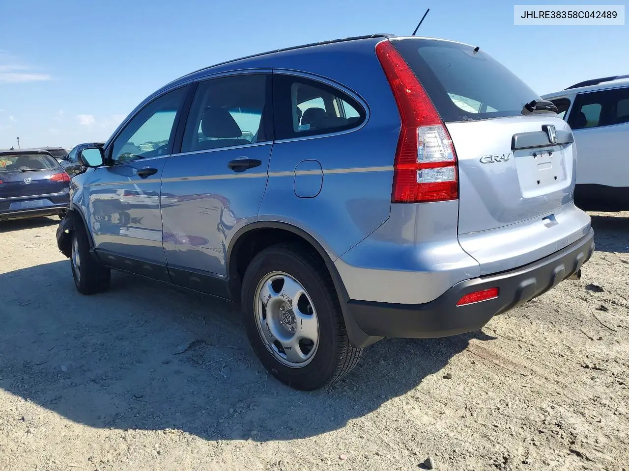 2008 HONDA CR-V VIN JHLRE38358C042489 — фото 2
