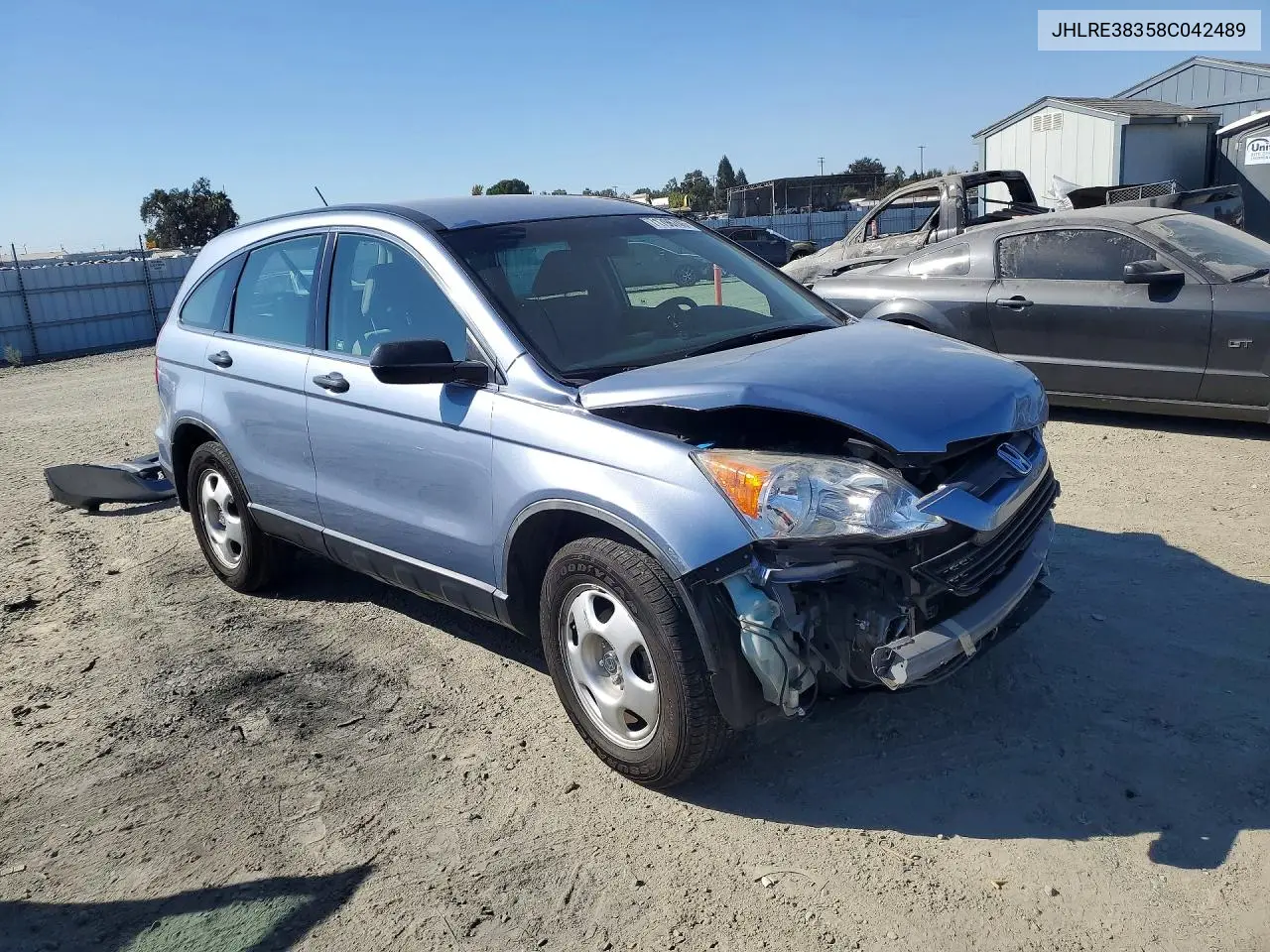 2008 HONDA CR-V VIN JHLRE38358C042489 — фото 4