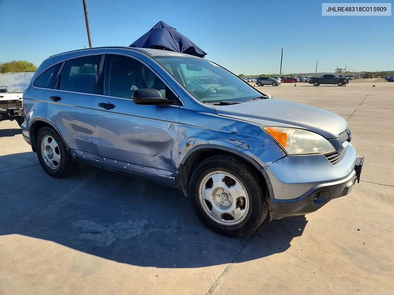 2008 HONDA CR-V VIN JHLRE48318C015909 — фото 4