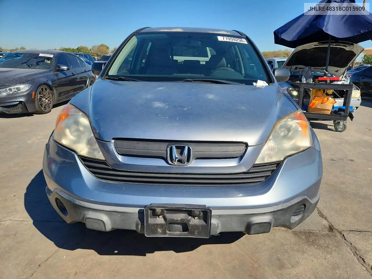 2008 HONDA CR-V VIN JHLRE48318C015909 — фото 5