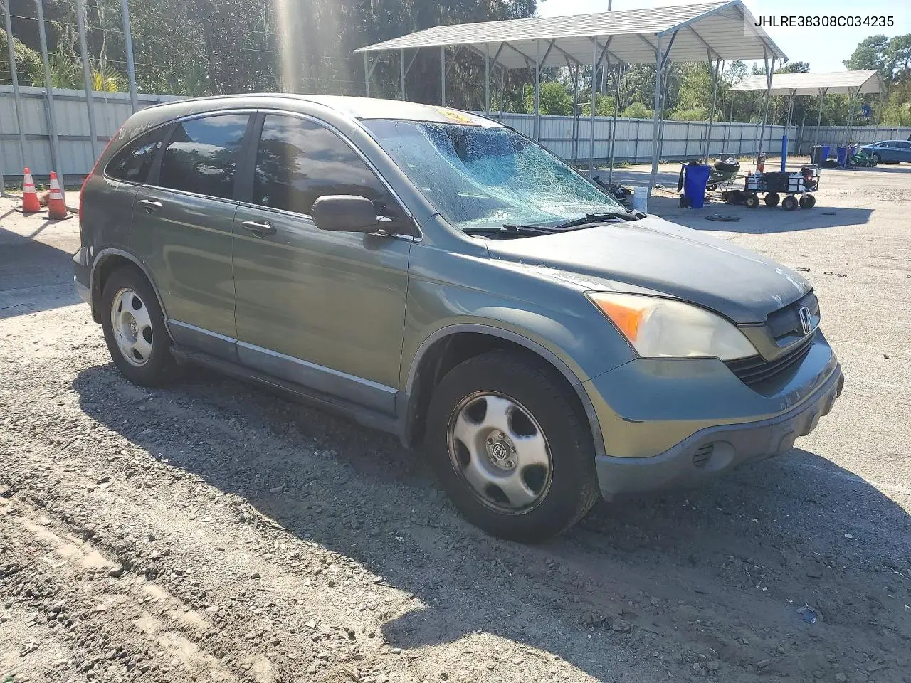 2008 HONDA CR-V VIN JHLRE38308C034235 — фото 4