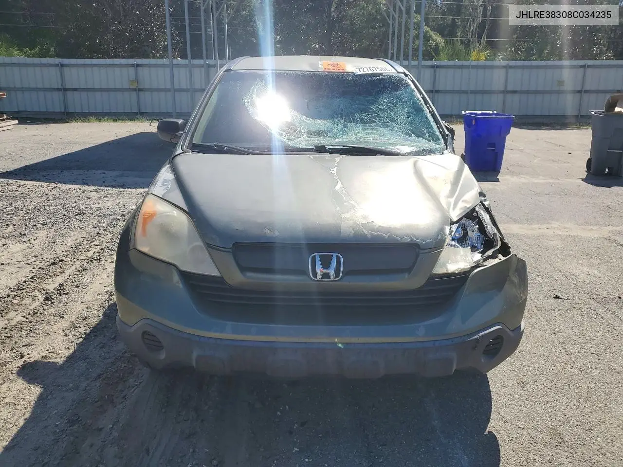 2008 HONDA CR-V VIN JHLRE38308C034235 — фото 5