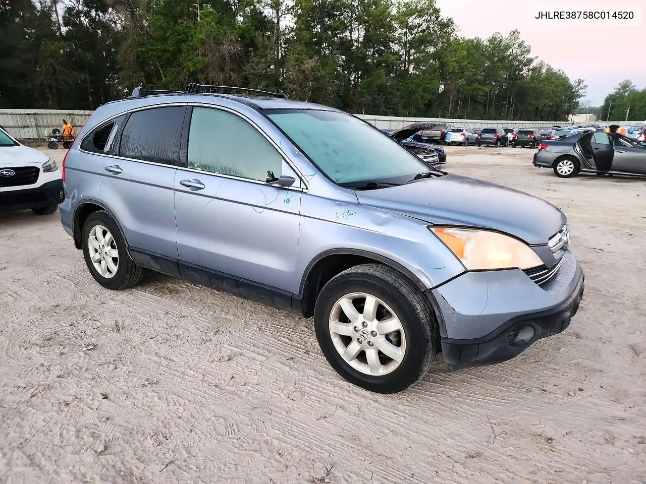 2008 HONDA CR-V VIN JHLRE38758C014520 — фото 4